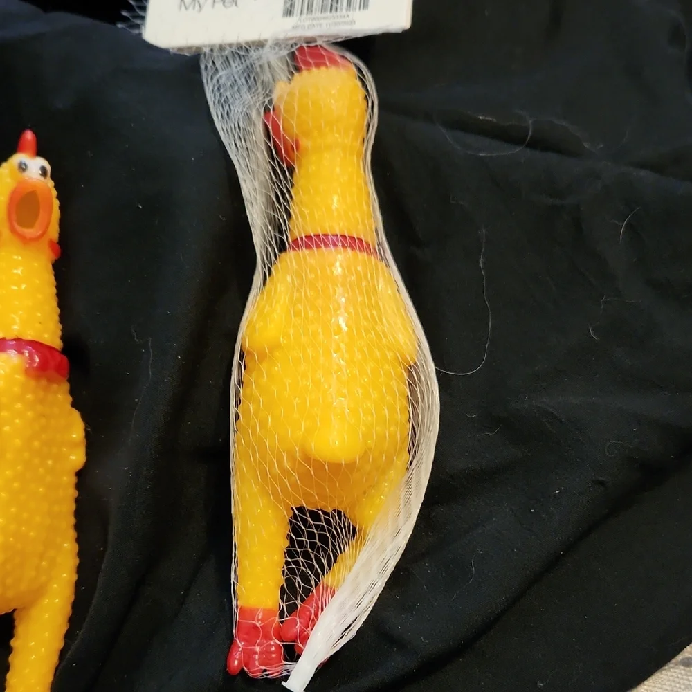 Yellow Rubber Chicken Squeaky Toy
